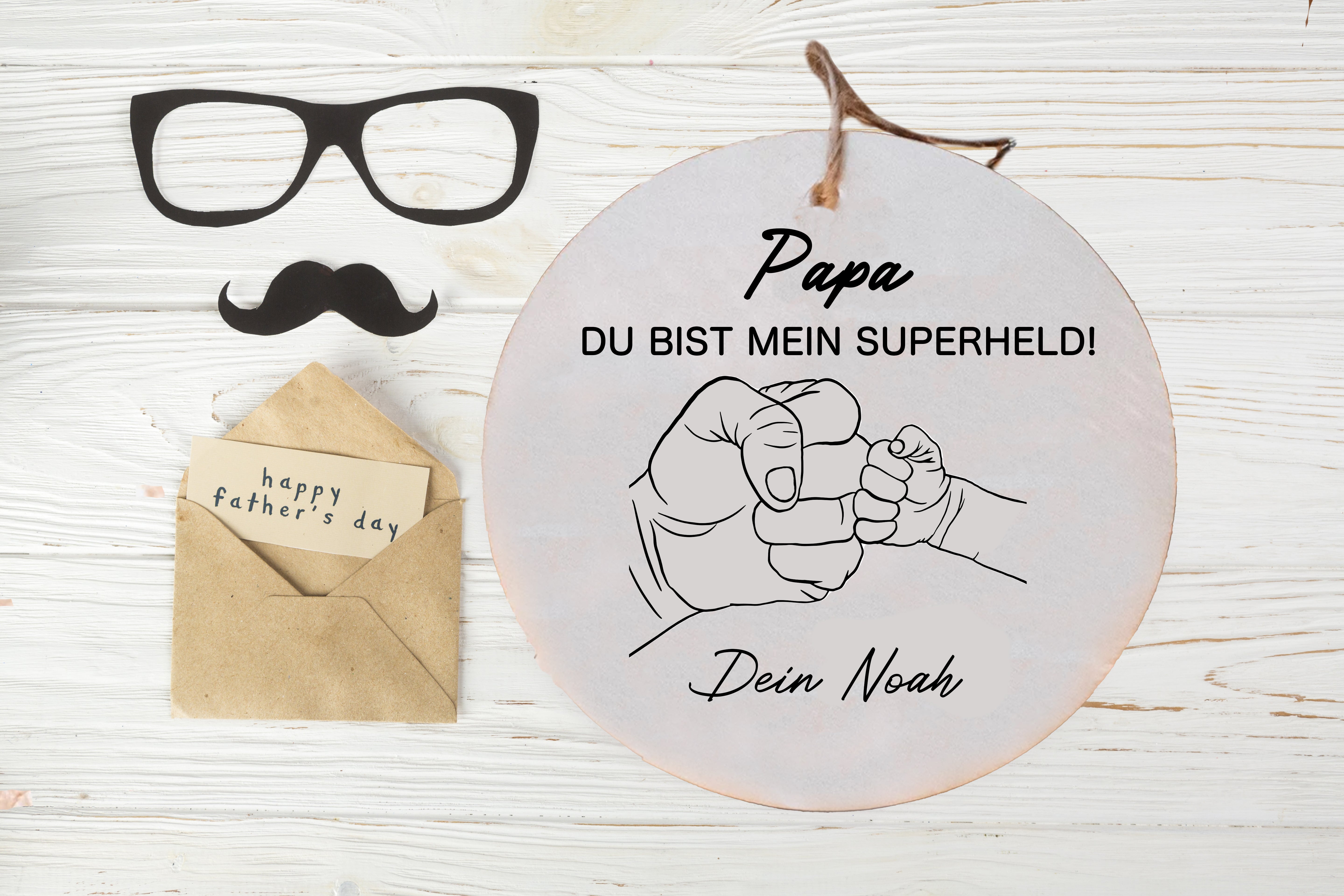 Schild Papa Superheld