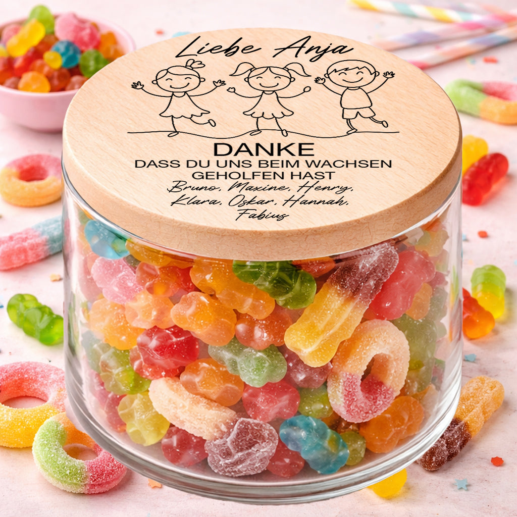 Personalisiertes Vorratsglas als Geschenkidee zum Kita Abschied