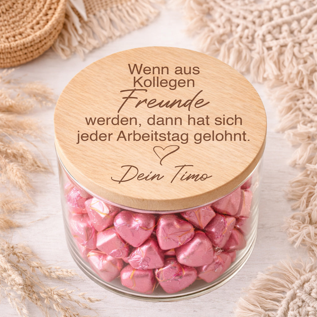 Abschiedsgeschenk Kollegen Vorratsglas Wenn aus Kollegen Freunde werden