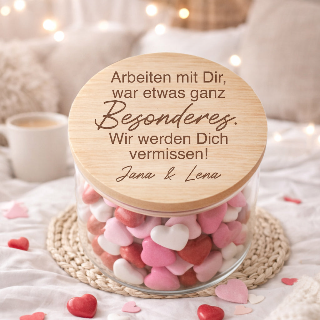 Abschiedsgeschenk Kollegin Glas wir werden dich vermissen