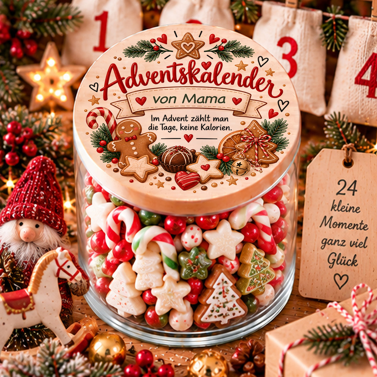 Personalisierter Adventskalender von Mama mit Wunschname