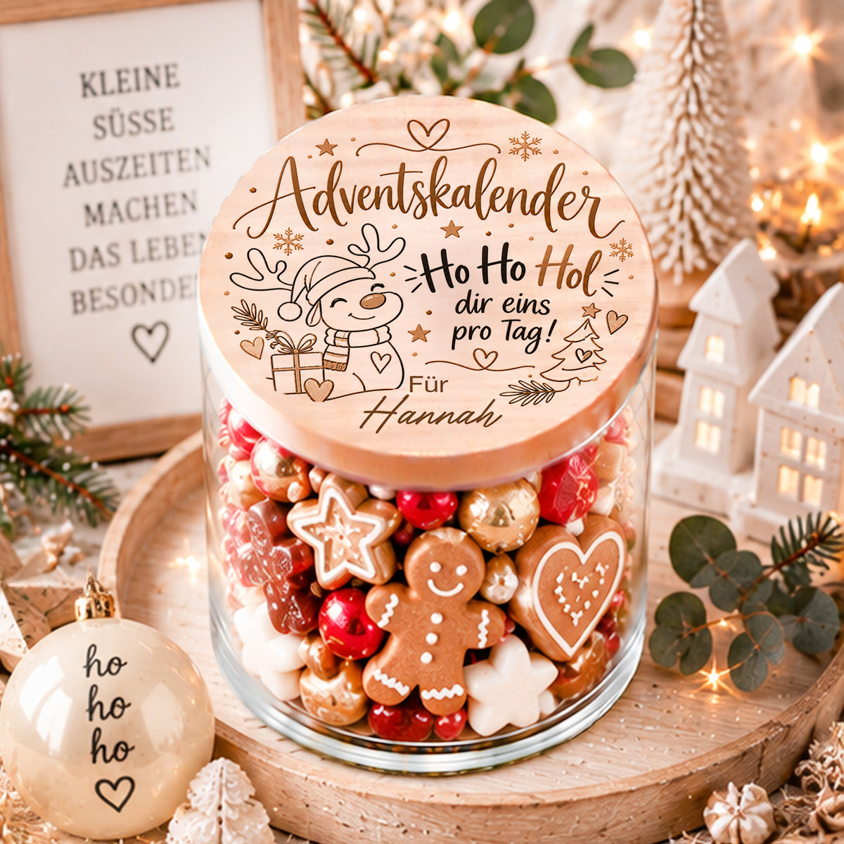 Lustiger personalisierter Adventskalender Ho Ho Hol dir eins pro Tag