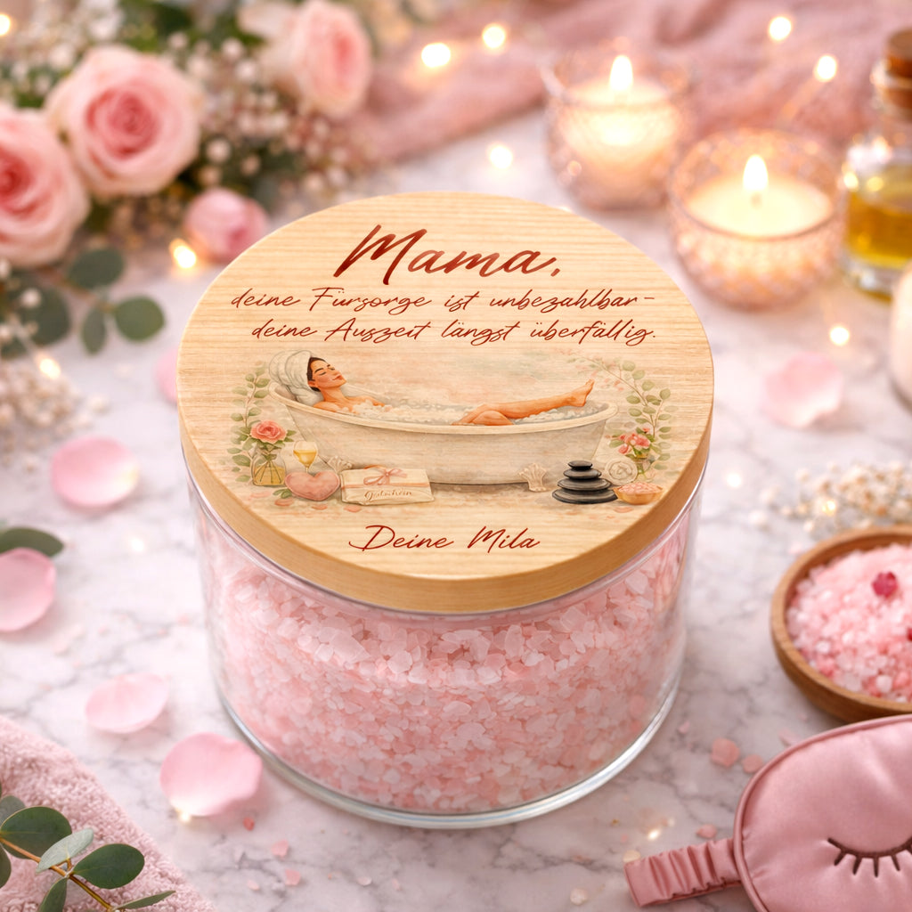 Mama Geschenk Wellness personalisiert Muttertag Geschenk Spa Vorratsglas Badesalz Mama Entspannung Geschenk beste Mama der Welt 