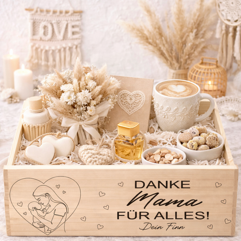 Geschenk für Mama personalisiert Muttertag Geschenkbox Beste Mama der Welt Geschenkidee Muttertag Mama Holzkiste zum Befüllen