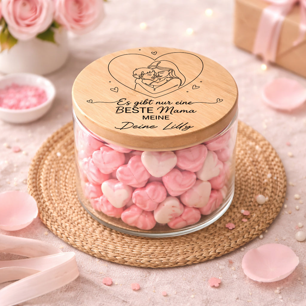Personalisiertes Vorratsglas für Mama Es gibt nur eine beste Mama Geschenkidee zum Geburtstag Muttertag Geschenk mit Name