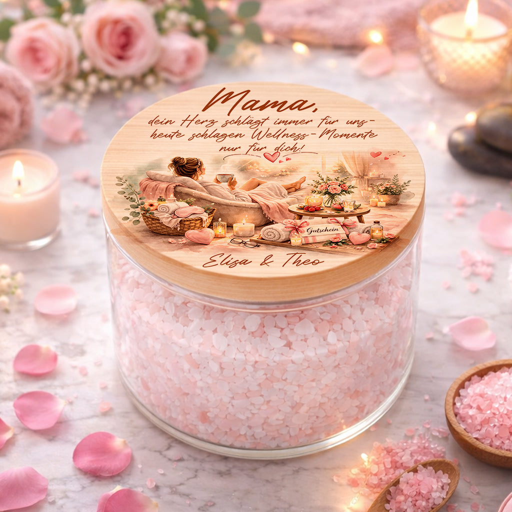 Mama Geschenk Wellness personalisiert Muttertag Geschenk Spa Vorratsglas Badesalz Mama Entspannung Geschenk beste Mama der Welt 