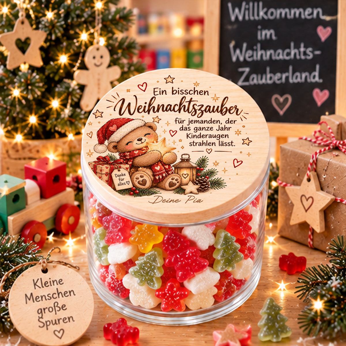 Personalisiertes Geschenk für Erzieherin zu Weihnachten im Kindergarten mit Namen