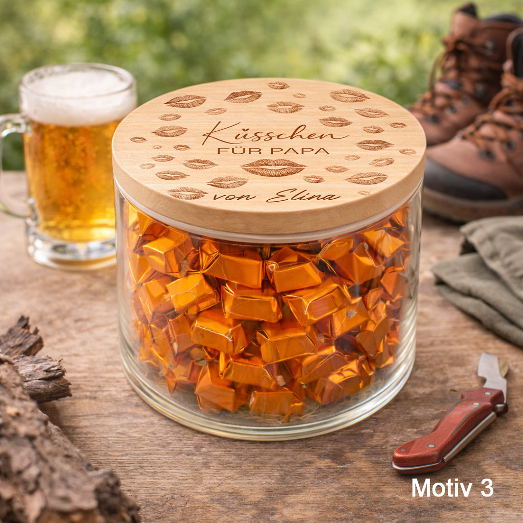 Papa Geschenk personalisiert Küsschen für Papa Ferrero Küsschen Glas Vatertag Geschenk Papa Süßigkeiten Geschenk für Papa von Kindern