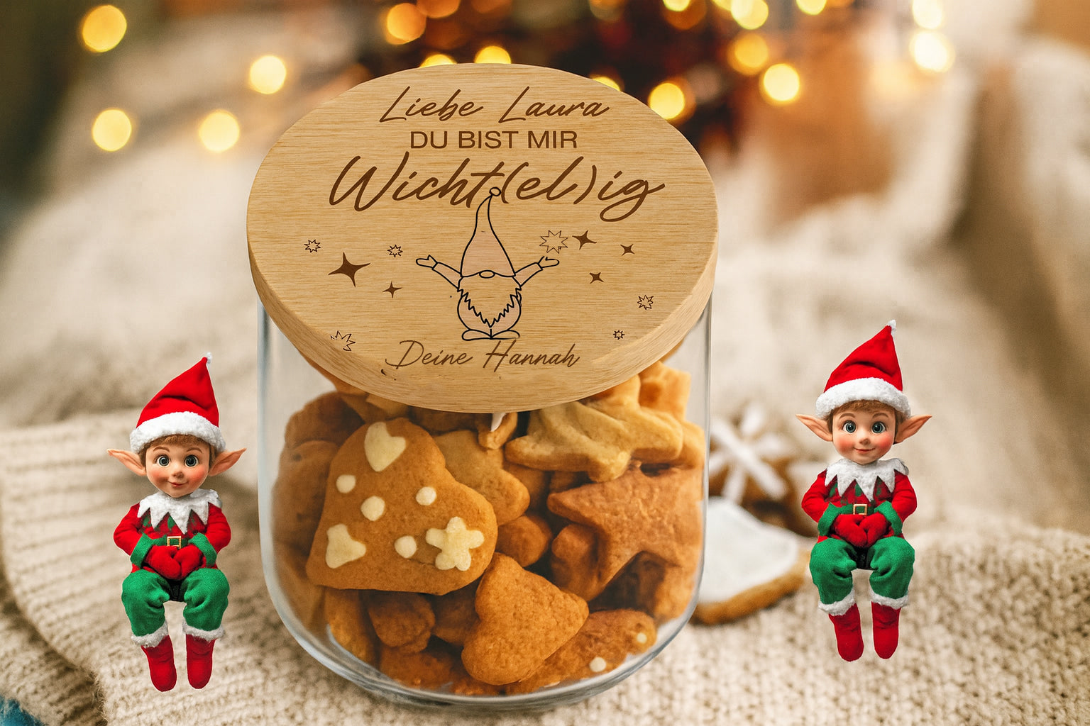 Geschenkglas Weihnachten personalisiert – Aufbewahrung für Süßigkeiten