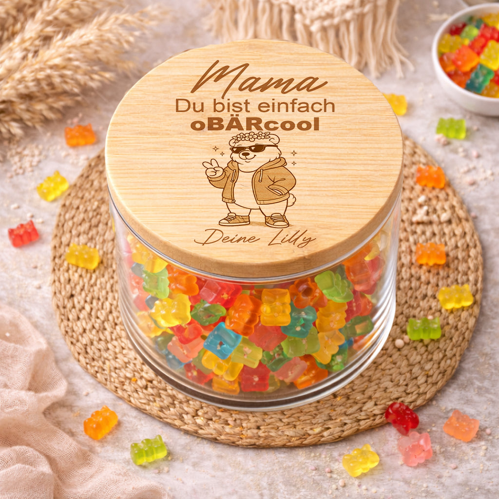 Muttertagsgeschenk personalisiert Mama Geschenk Mama du bist unentBÄRlich Geschenk für Mama Vorratsglas Gummibärchen Geburtstag Muttertag 
