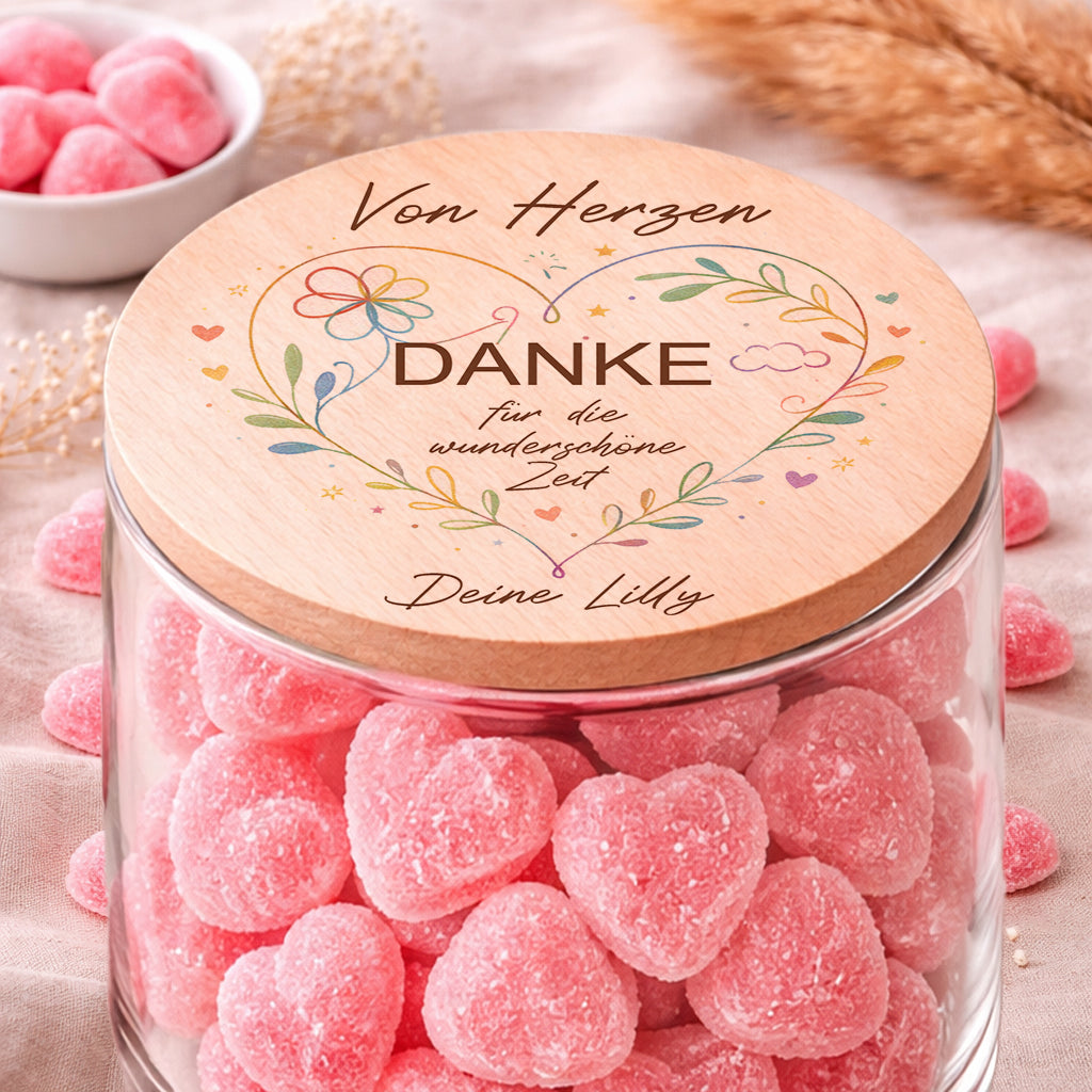 Personalisiertes Kita Abschied Geschenk Vorratsglas Von Herzen Danke mit Namen
