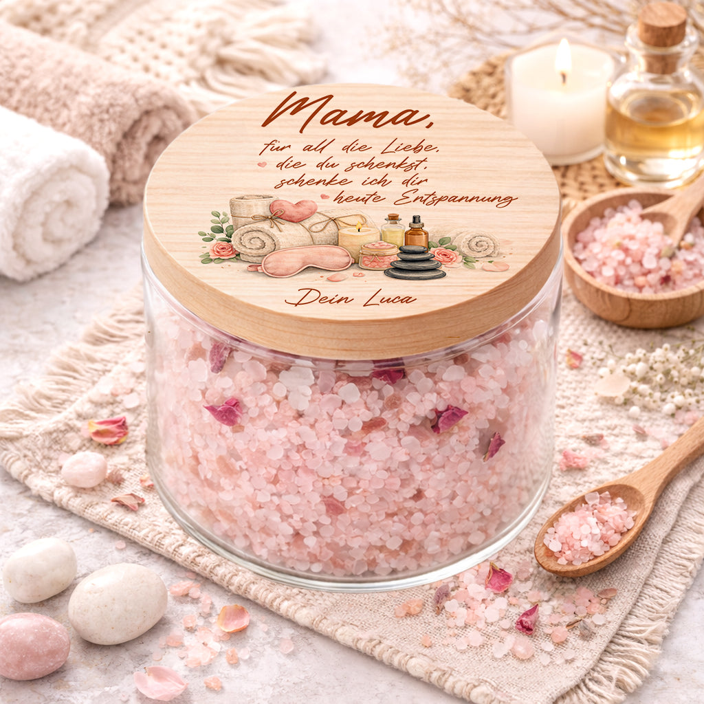 Kleine Auszeit für Mama personalisiert Vorratsglas Wellness Geschenk mit Name Entspannung Danke Mama Geschenkidee Muttertag