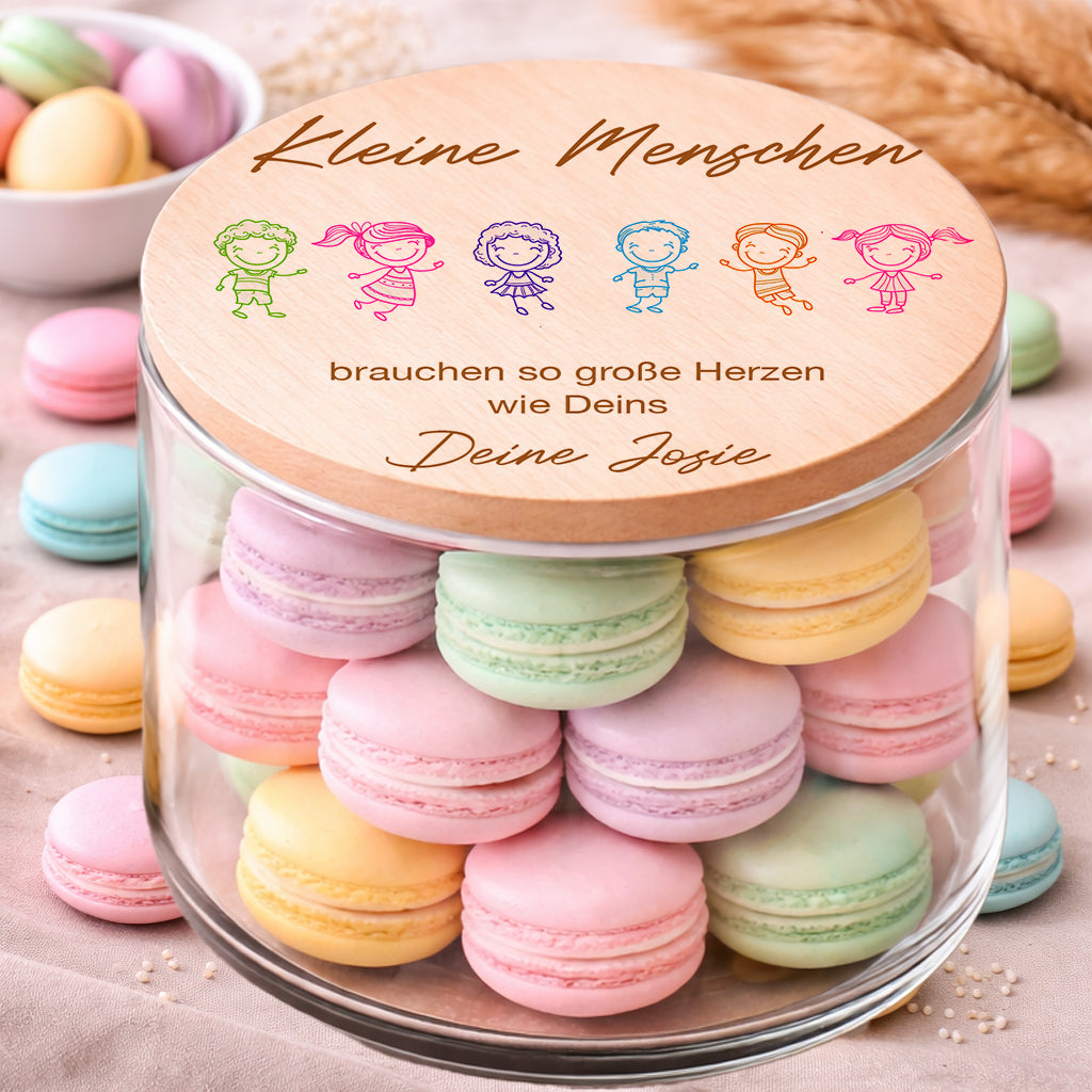 Kleines personalisiertes Vorratsglas als Kita Abschied Geschenk