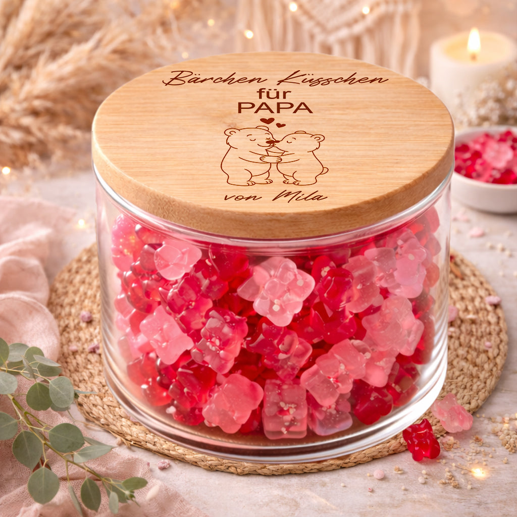 Papa Geschenk personalisiert Küsschen für Papa Vorratsglas Vatertagsgeschenk Papa Süßigkeiten Glas Geschenk für Papa von Kind