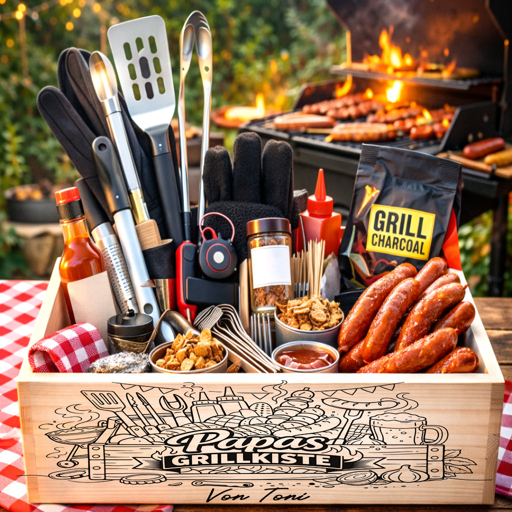 Vatertagsgeschenk Papa Holzkiste personalisiert Papa Grillgeschenk Biergarten Kiste Bier Geschenk Papa Grillgeschenk Papa Männergeschenk Vatertag Geschenk