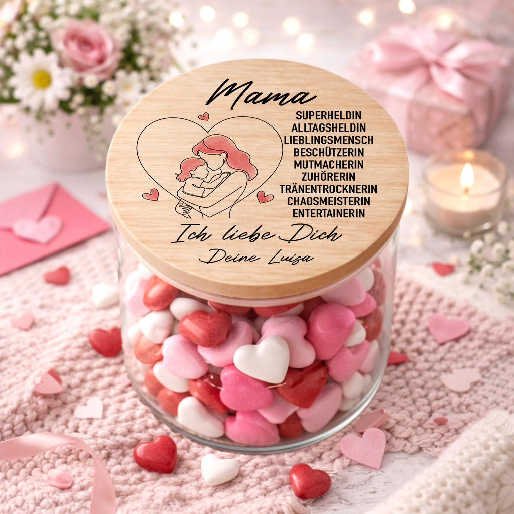 Mama Geschenk personalisiert Muttertag beste Mama Geschenkidee zum Muttertag Vorratsglas personalisiert Geburtstag Mama Geschenk mit Name