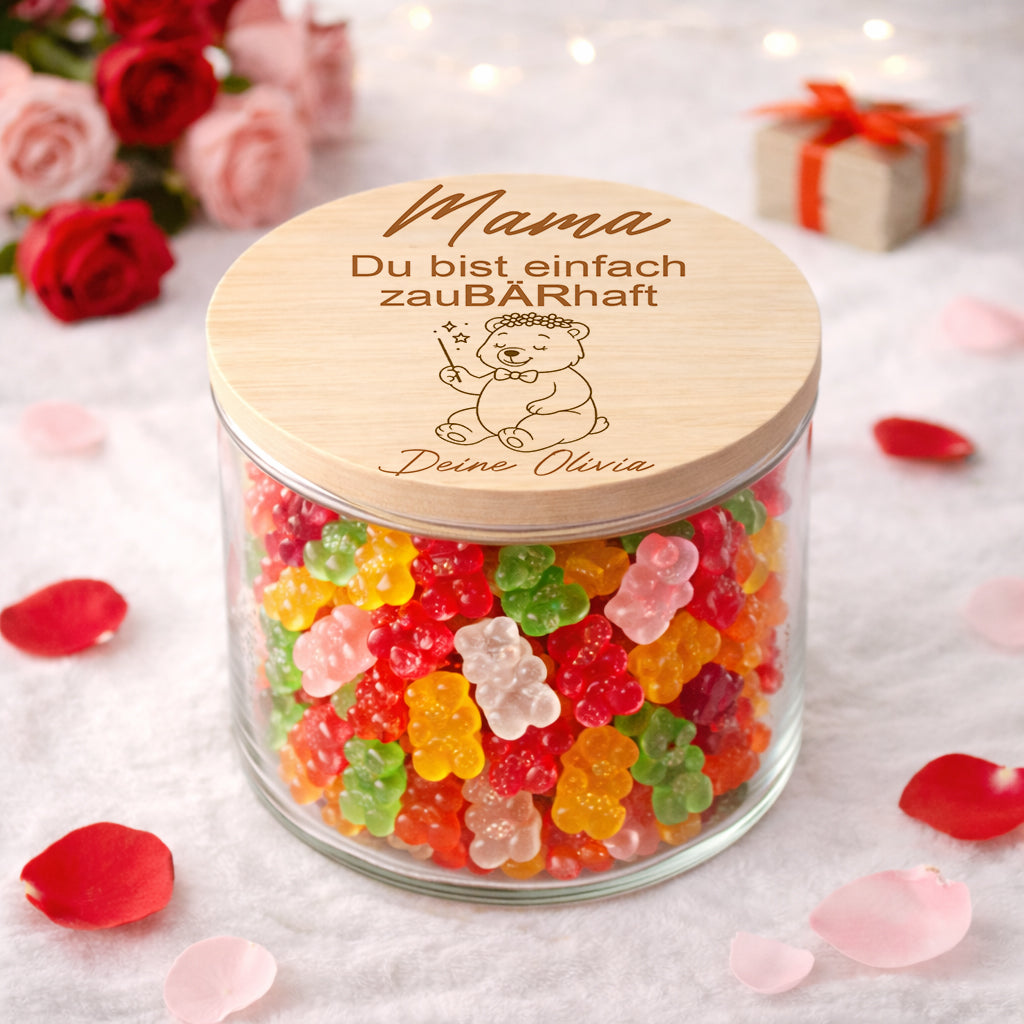 Muttertagsgeschenk personalisiert Mama Geschenk Mama du bist unentBÄRlich Geschenk für Mama Vorratsglas Gummibärchen Geburtstag Muttertag