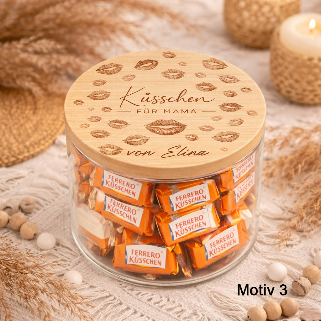 Muttertag Geschenk personalisiert Mama Küsschen für Mama Ferrero Küsschen Glas Dankeschön Muttertagsgeschenk Mama Geburtstag