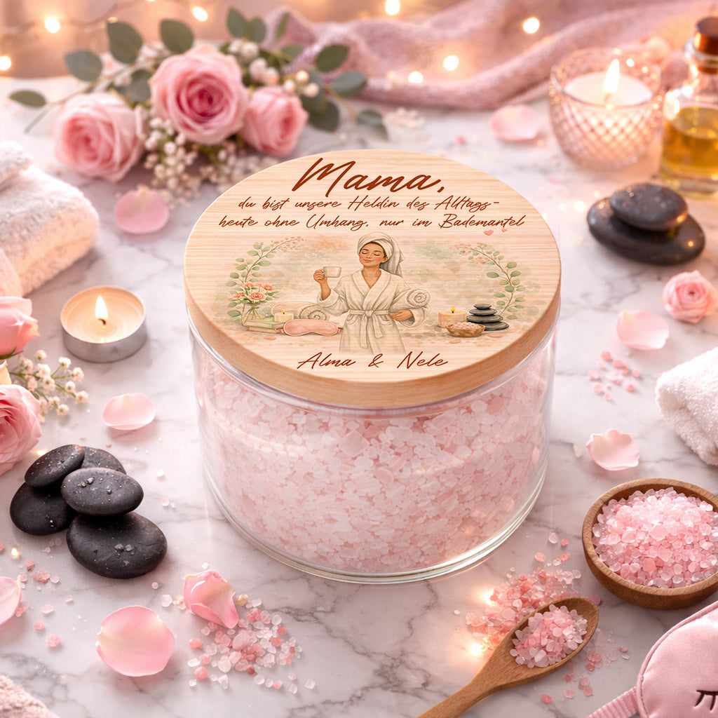 Mama Geschenk Wellness personalisiert Muttertag Geschenk Spa Vorratsglas Badesalz Mama Entspannung Geschenk beste Mama der Welt 