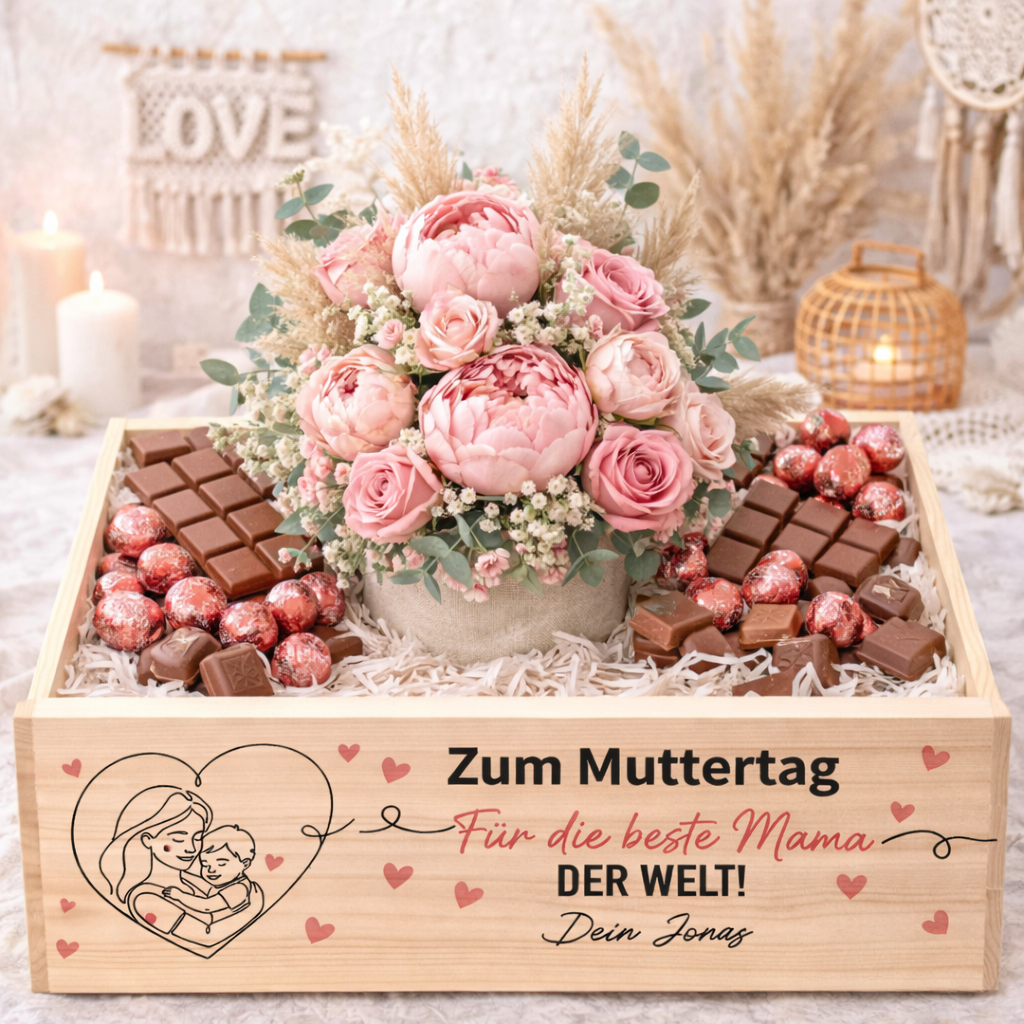Geschenk für Mama personalisiert Muttertag Geschenkbox Beste Mama der Welt Geschenkidee Muttertag Mama Holzkiste zum Befüllen