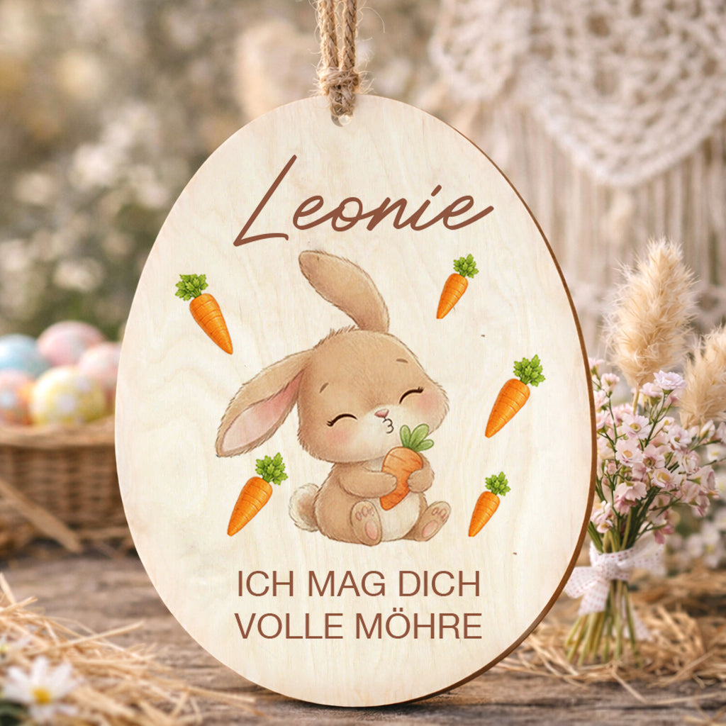 Ostereier Hasen mit Spruch bunt