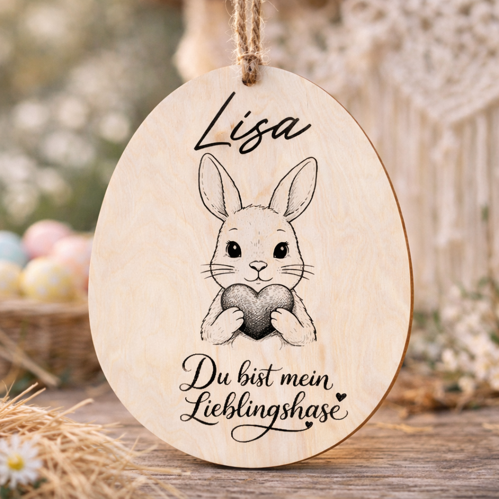 Ostereier Hasen mit Spruch