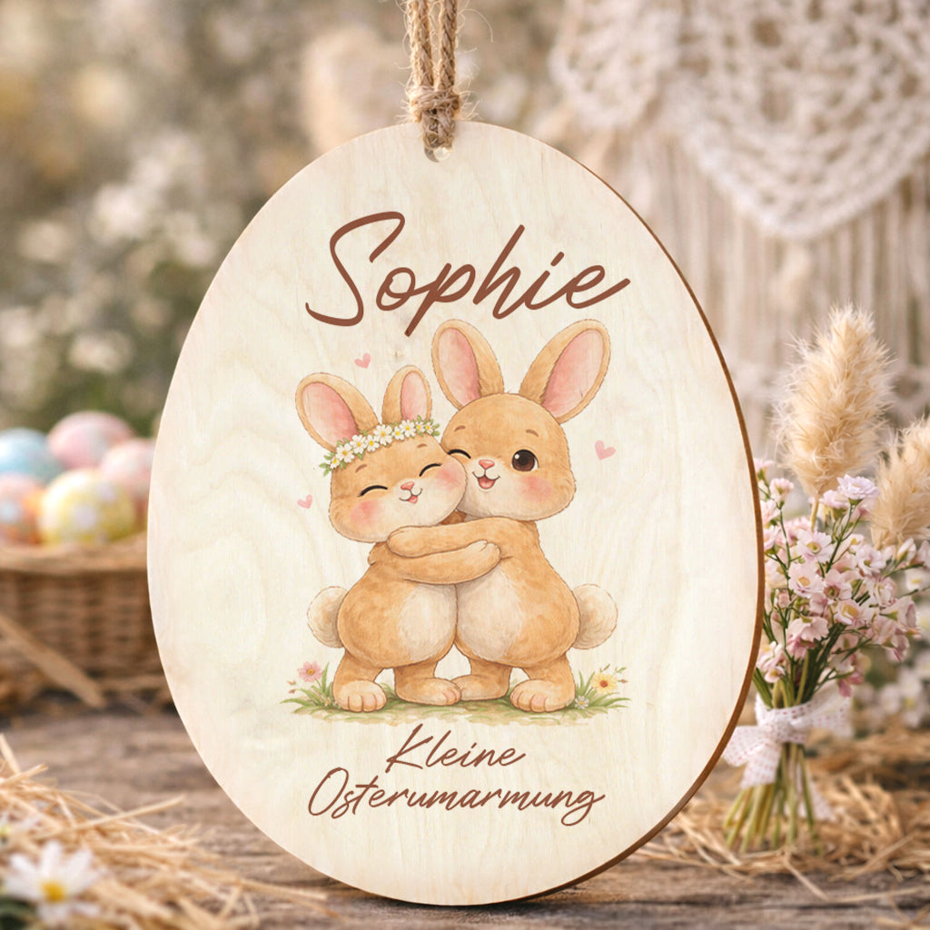 Ostereier Hasen mit Spruch bunt