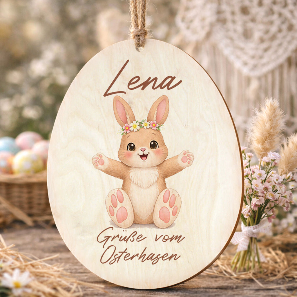 Ostereier Hasen mit Spruch bunt