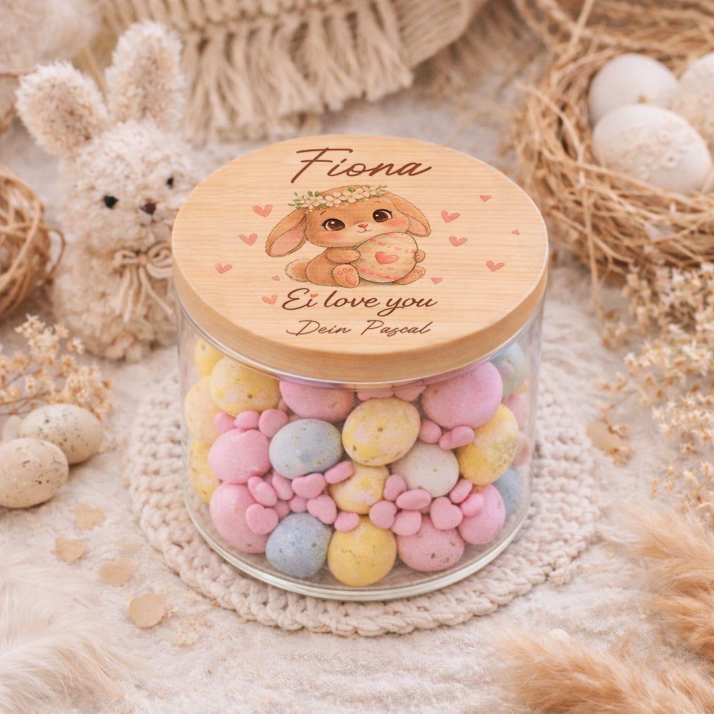 Ostergeschenk Osternest Glas für Kinder mit Namen