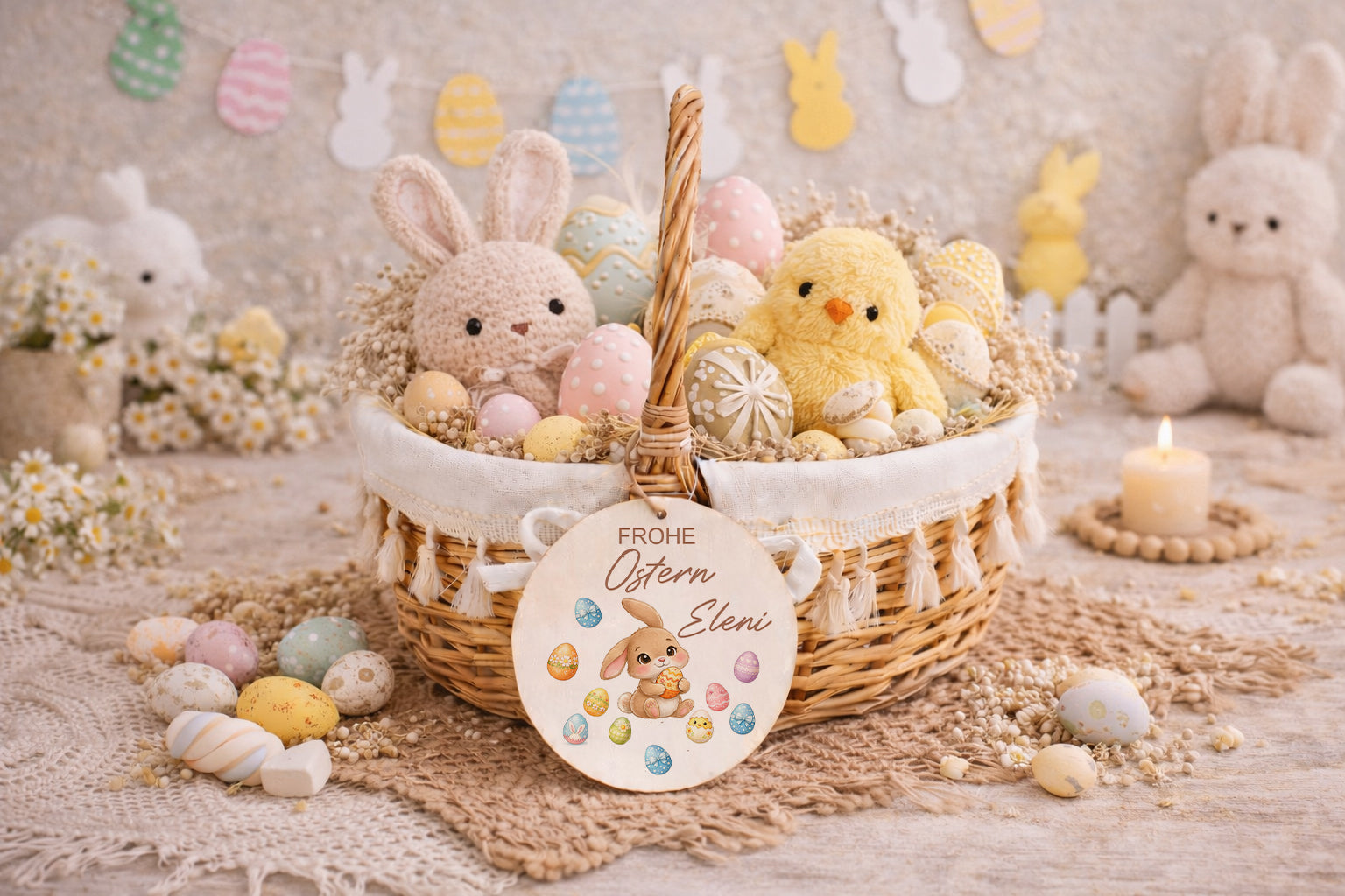 Osterkörbchen personalisiert mit Name Osternest Geschenke zu Ostern Ostereier Ostergeschenk Kinder