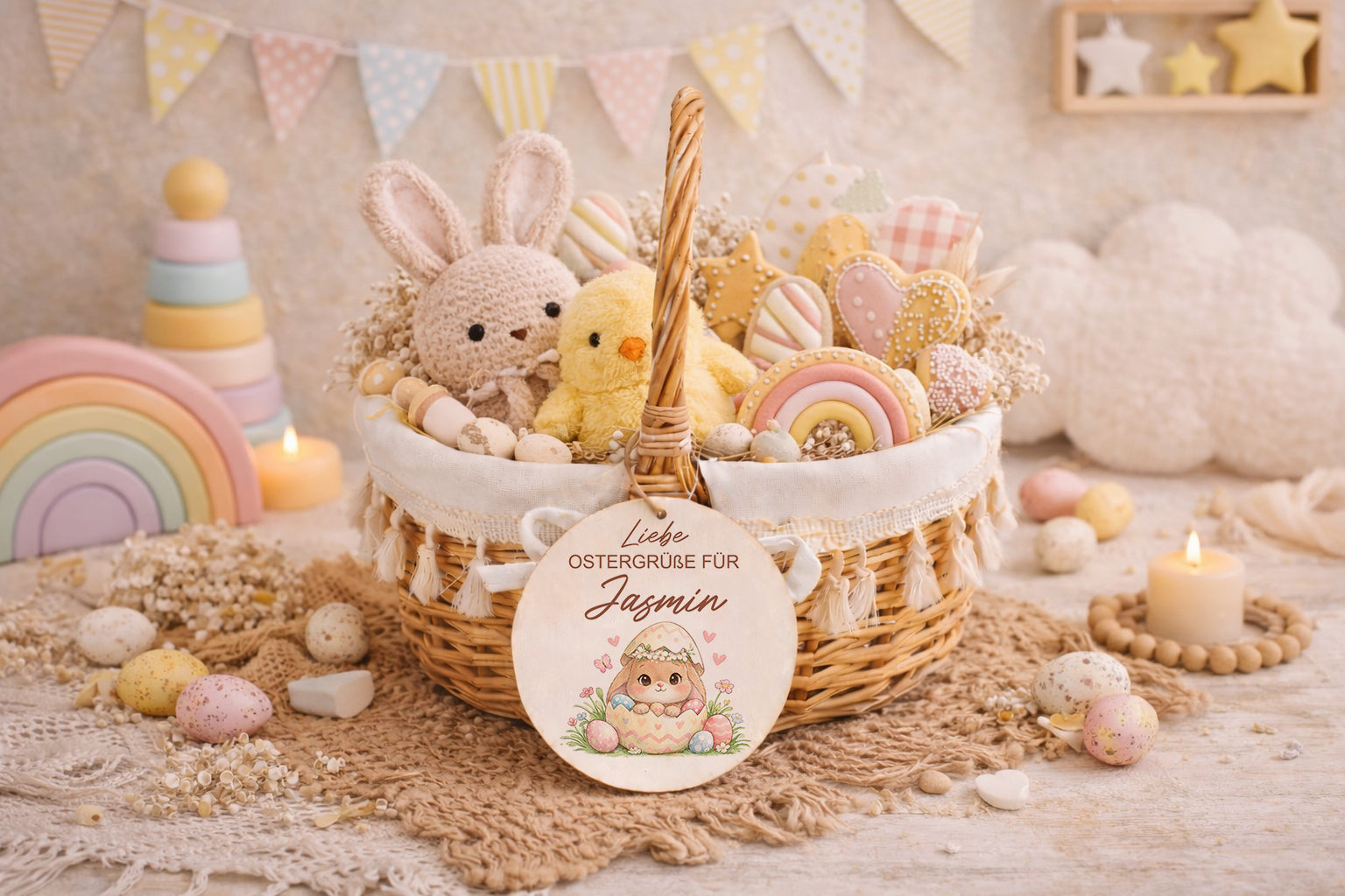 Osterkörbchen personalisiert mit Name Osternest Geschenke zu Ostern Ostereier Ostergeschenk Kinder
