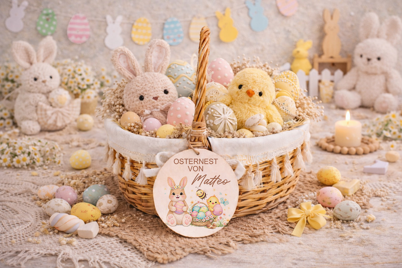 Osterkörbchen personalisiert mit Name Osternest Geschenke zu Ostern Ostereier Ostergeschenk Kinder