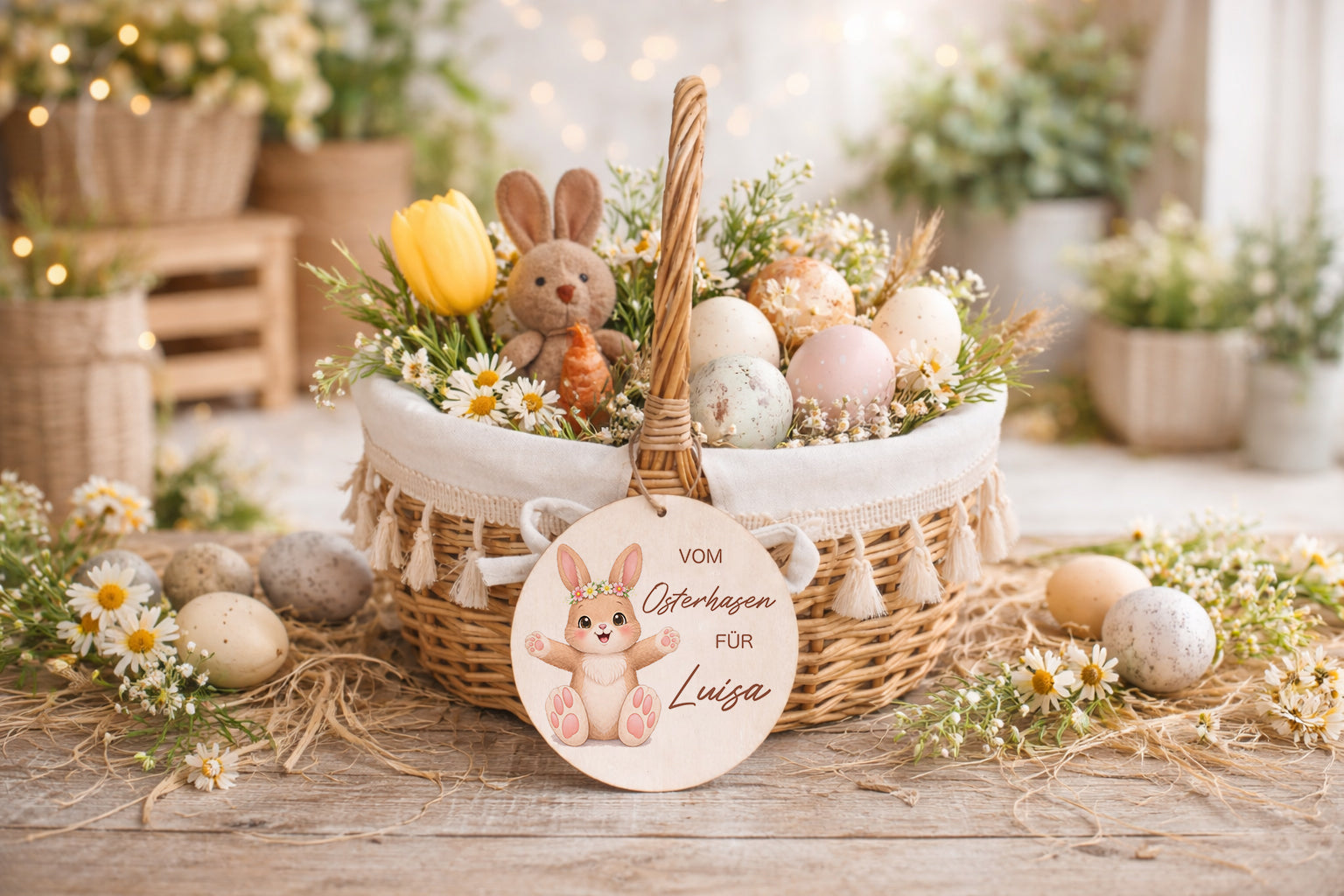 Osterkörbchen personalisiert mit Name Osternest Geschenke zu Ostern Ostereier Ostergeschenk Kinder