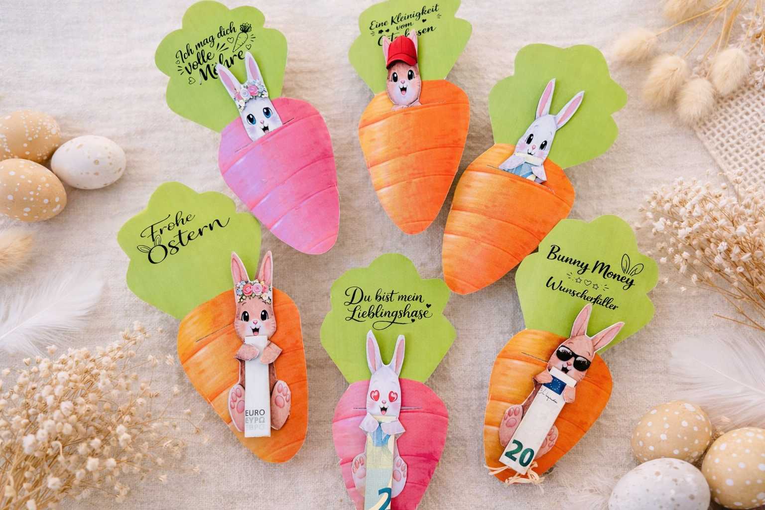Geldgeschenk Verpackung Ostern Möhren- SOFORT DOWNLOAD!