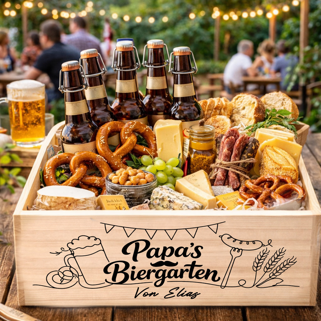 Vatertagsgeschenk Papa Holzkiste personalisiert Papa Biergarten Kiste Bier Geschenk Papa Grillgeschenk Papa Männergeschenk Vatertag Geschenk