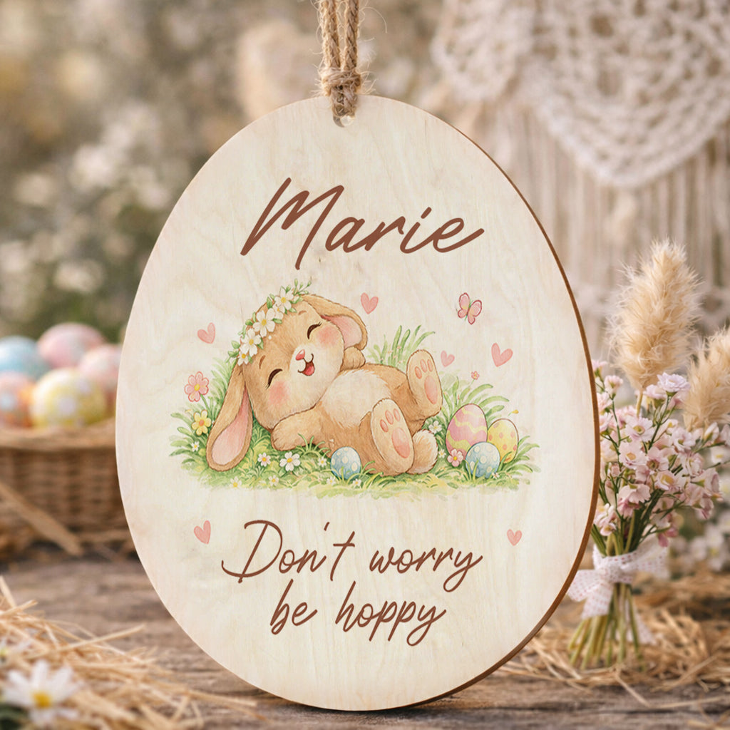 Ostereier Hasen mit Spruch bunt