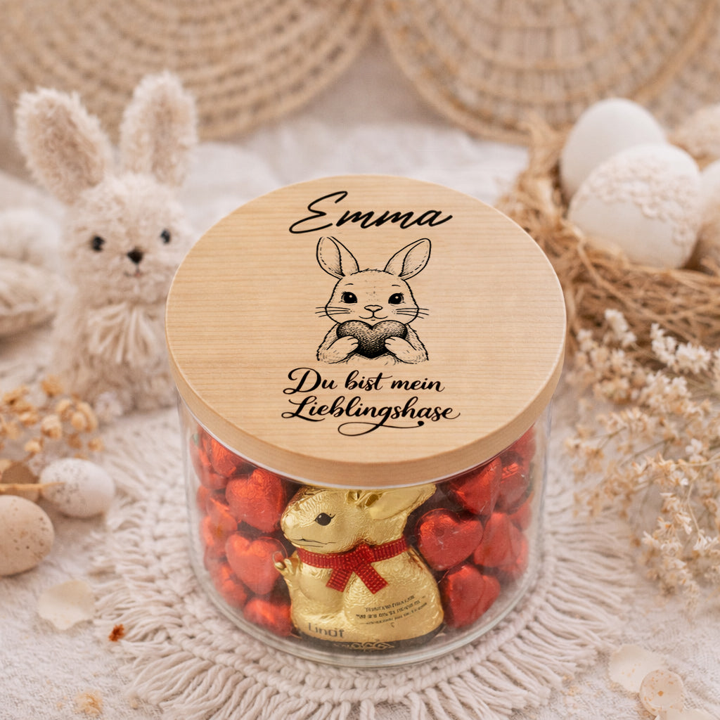 Kleiner Ostergruß – personalisiertes Glas mit Osterhase