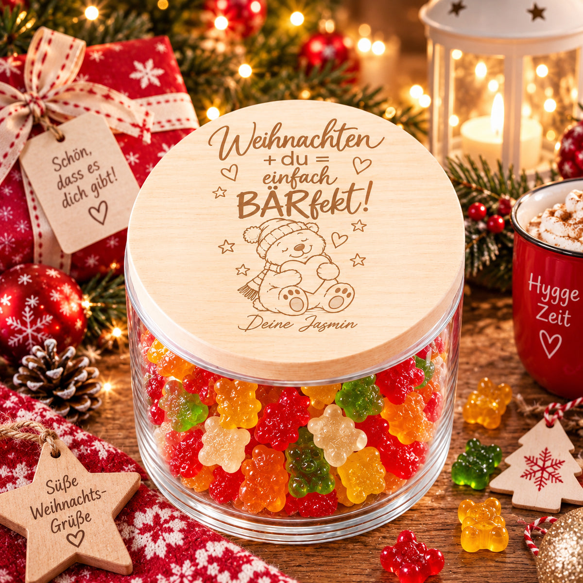 Personalisiertes Weihnachtsgeschenk mit Namen und BÄRfekt Bärenmotiv