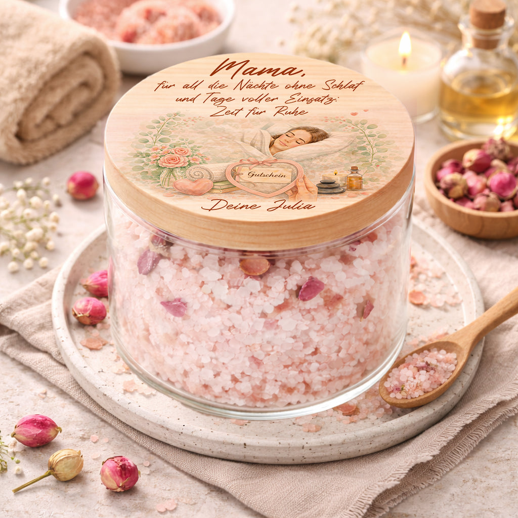 Mama Geschenk Wellness personalisiert Muttertag Geschenk Spa Vorratsglas Badesalz Mama Entspannung Geschenk beste Mama der Welt 