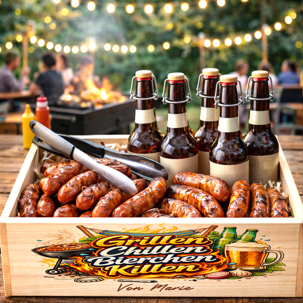 Vatertagsgeschenk Papa Holzkiste personalisiert Papa Grillgeschenk Biergarten Kiste Bier Geschenk Papa Grillgeschenk Papa Männergeschenk Vatertag Geschenk