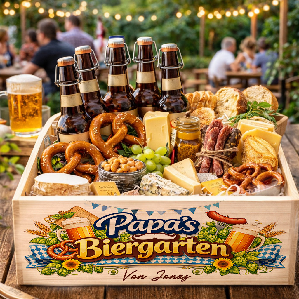 Vatertagsgeschenk Papa Holzkiste personalisiert Papa Biergarten Kiste Bier Geschenk Papa Grillgeschenk Papa Männergeschenk Vatertag Geschenk