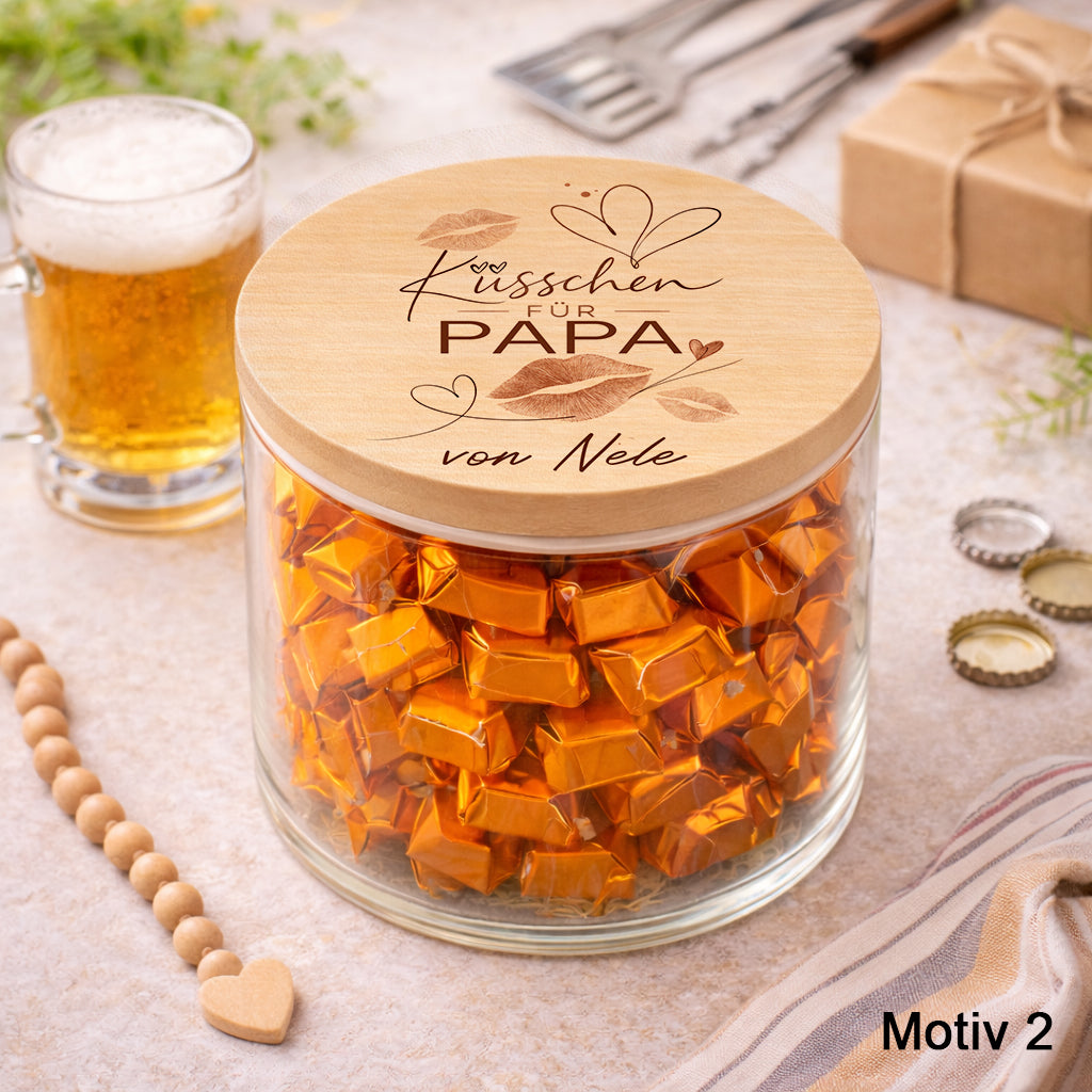 Papa Geschenk personalisiert Küsschen für Papa Ferrero Küsschen Glas Vatertag Geschenk Papa Süßigkeiten Geschenk für Papa von Kindern