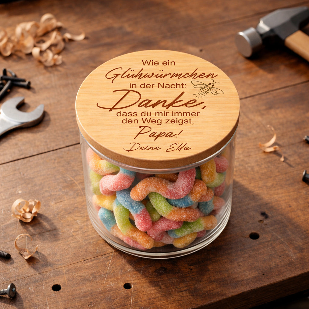 Danke Papa Geschenk personalisiert Vatertagsgeschenk Papa Geschenk von Kind Vorratsglas Papa Süßigkeiten Papa Dankeschön Geschenk