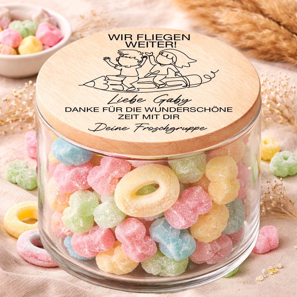 Personalisiertes Vorratsglas als Abschiedsgeschenk Kita