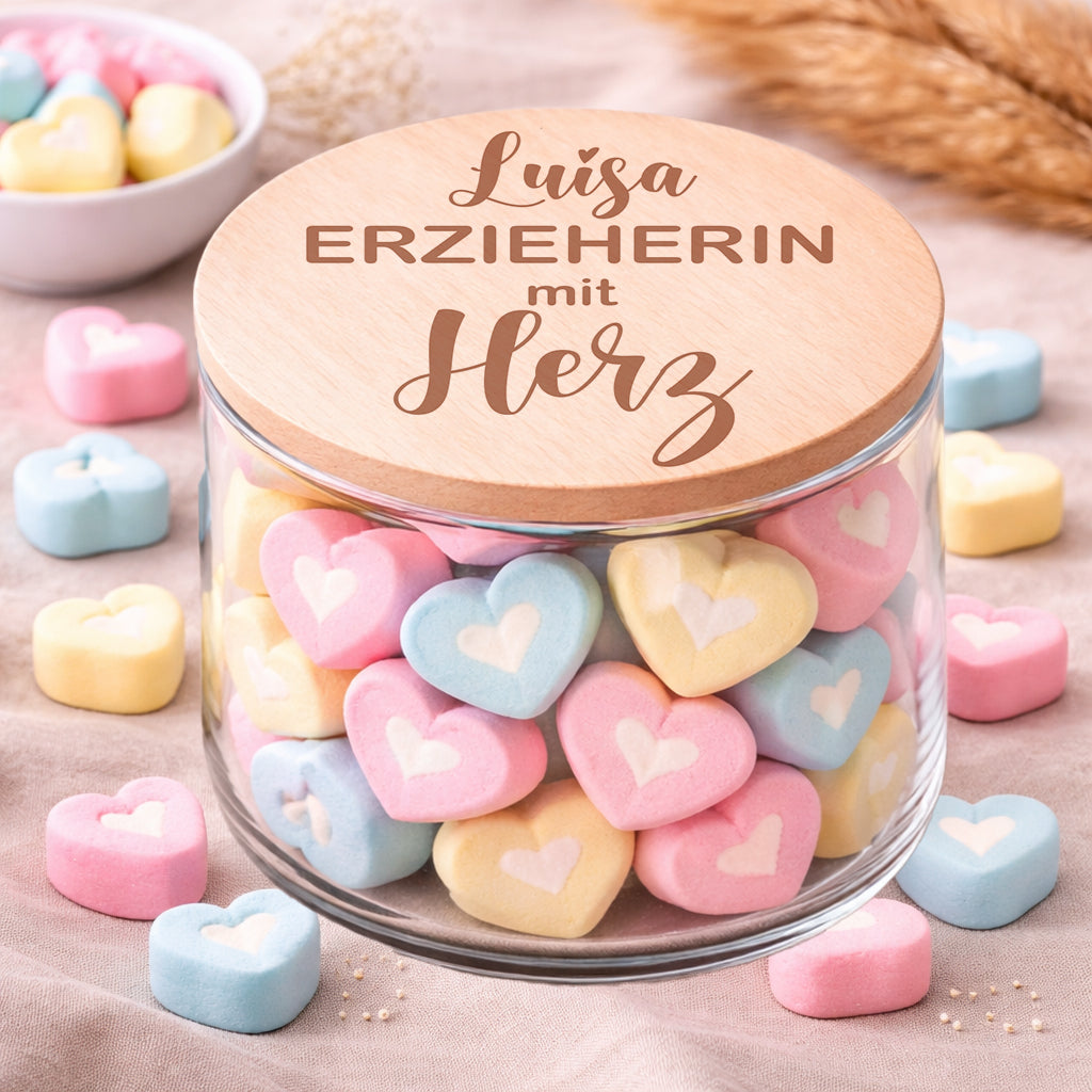 Personalisiertes Vorratsglas als Dankeschön Geschenk für Erzieherin