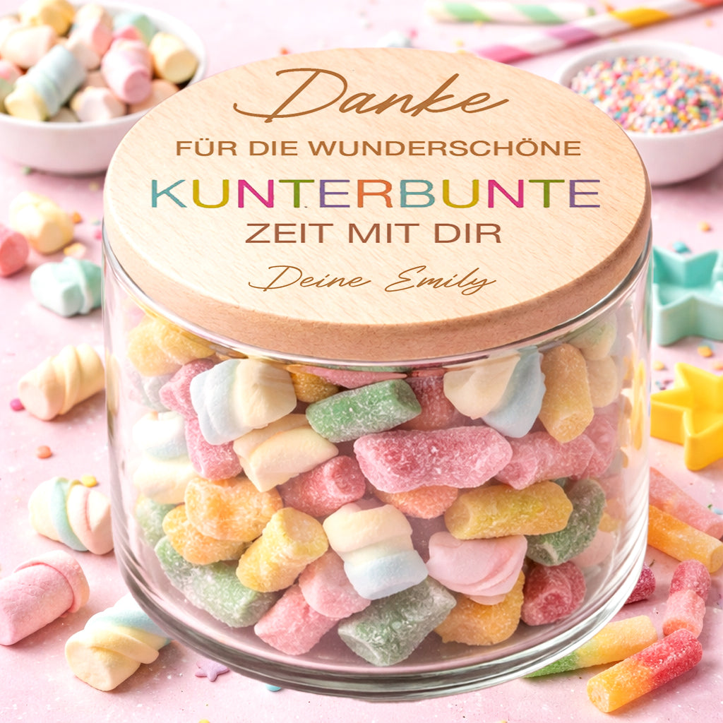 Personalisiertes Vorratsglas als Geschenk von Kindern für Erzieherin