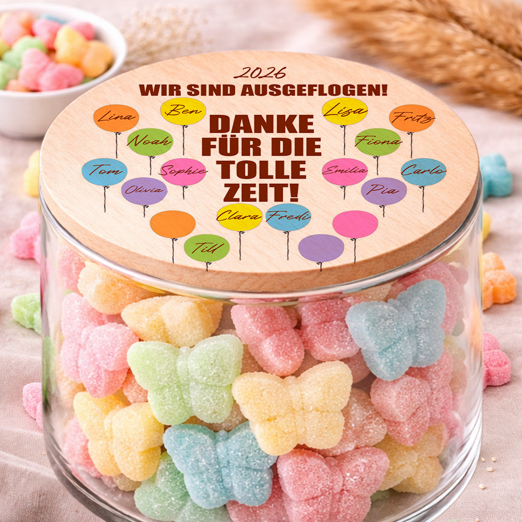 Personalisiertes Vorratsglas mit Namen als Geschenk für Erzieherin