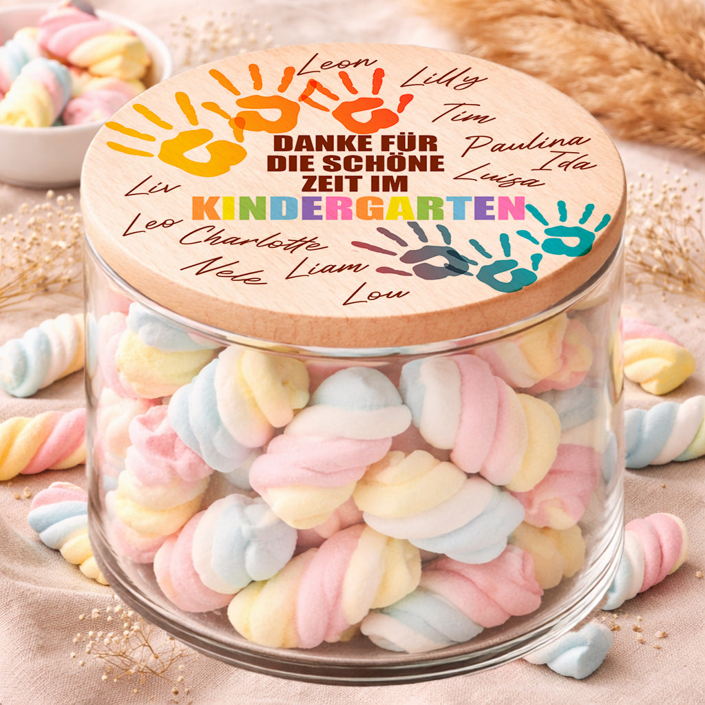 Vorratsglas personalisiert mit Wunschtext als Kita Abschied Geschenk