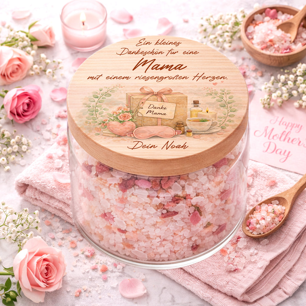 Mama Geschenk Wellness personalisiert Muttertag Geschenk Spa Vorratsglas Badesalz Mama Entspannung Geschenk beste Mama der Welt 