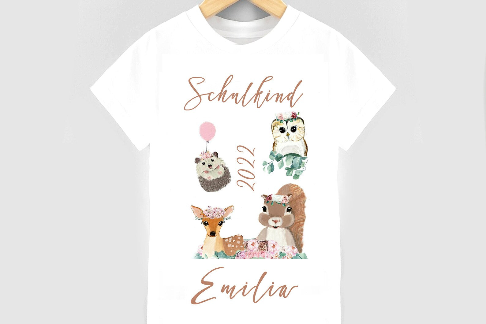 Schulkind T-Shirt Waldtiere Mädchen